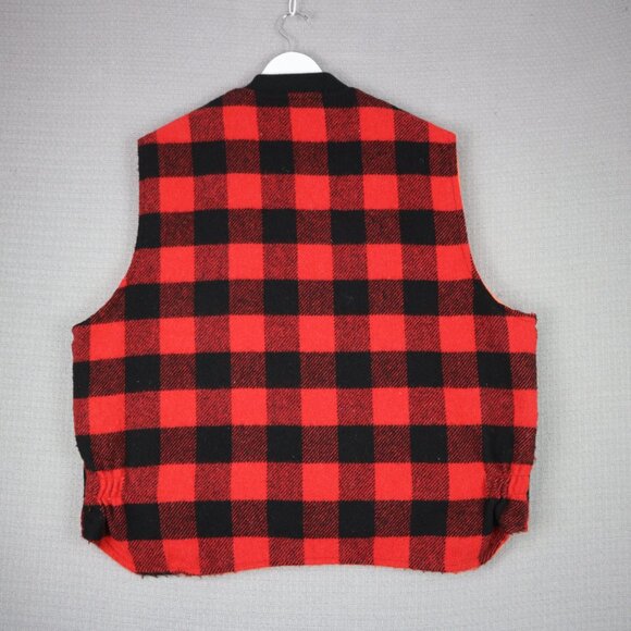 Codet Canada Red Flannel Thick Reversible Vest Vintage - Picture 2 of 8